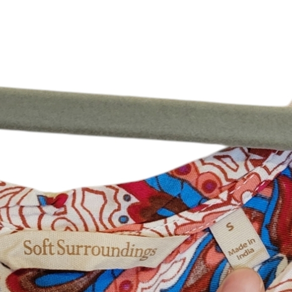 Soft Surroundings Kara Dress Shirred Tier Long Maxi Paisley Print 2FN98 Small - Picture 3 of 7